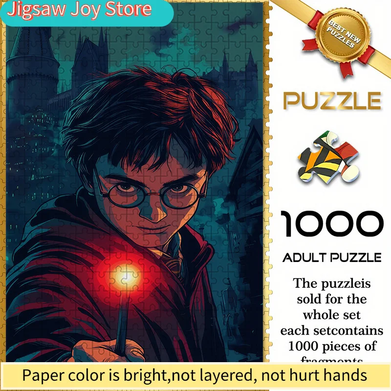 

Warner Bros. Seamless Jigsaw Puzzle Z10.22-17, Harry Potter with Glowing Wand in Hogwarts Background, 74.93x50.04cm Durable Th
