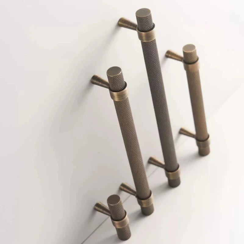 

Brass Black Mesh Rolling Flower/kitchen Cabinet Door Handle Texture T-shaped Handle Furniture Hardware