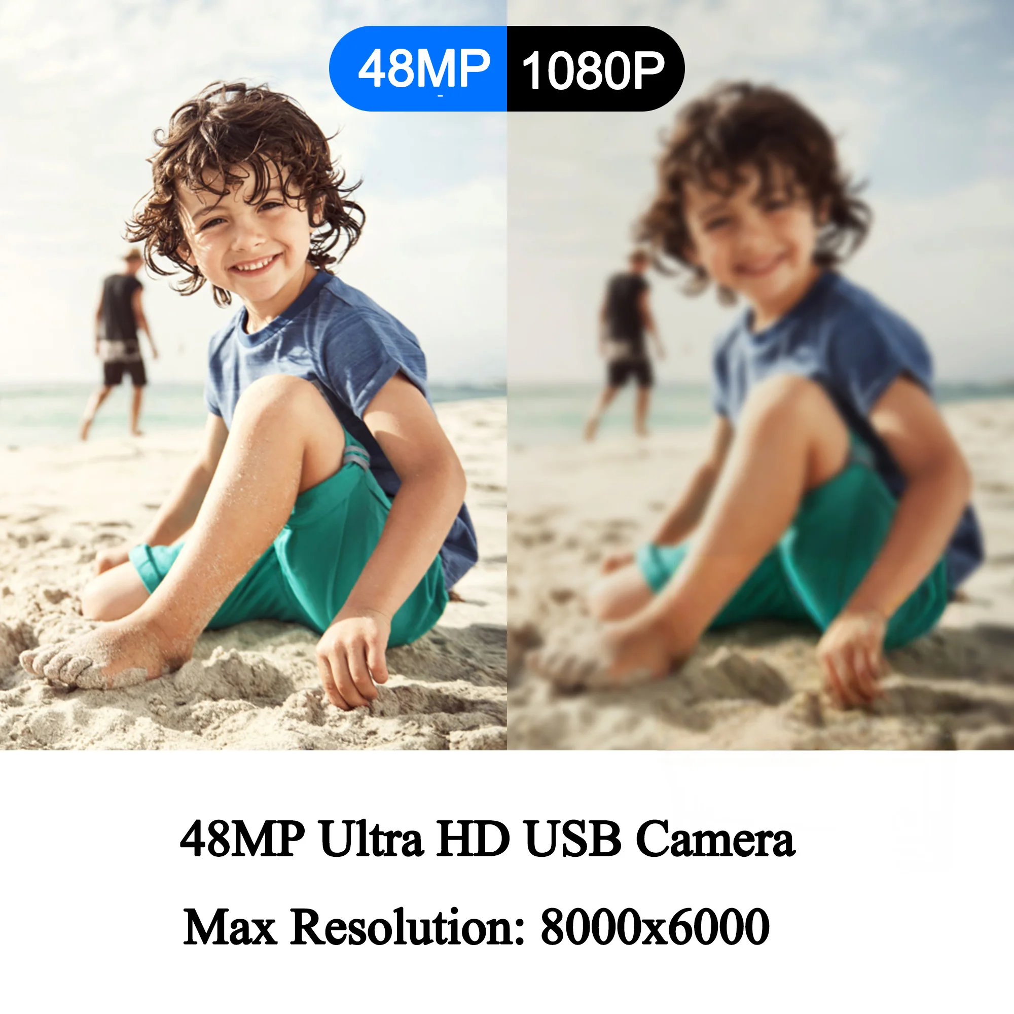 ELP 48MP 8000x6000 8K USB Camera Module Manual Focus No Distortion Mini UVC Camera CMOS IMX586 Industrial PC Webcam 4K 30fps