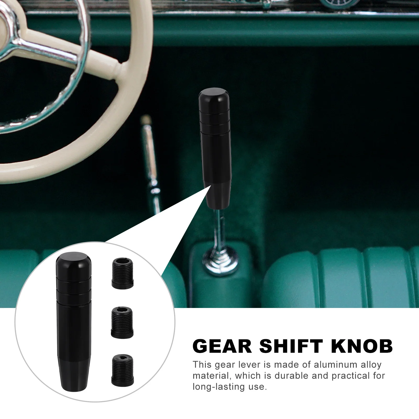 

Gear Knob Aluminum Alloy Oxidation Process Sturdy Car Transmission Lever Suitable for Manual Automatic Gear Shifter Accessories