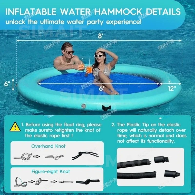 Inflatable Floating Water Pad 10-20FT | Round Pool Mat for Swimming & Anti-Drowning Safety Play