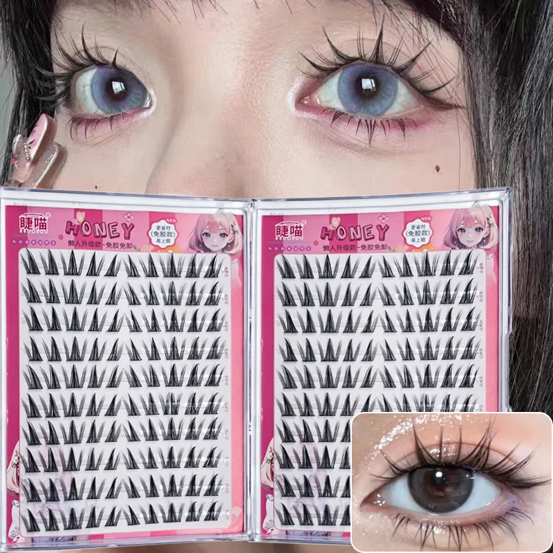 10 rzędów naturalne bezklejowe sztuczne rzęsy profesjonalne Anime rzęsy DIY samoprzylepny zestaw do przedłużania oczu narzędzie do makijazu