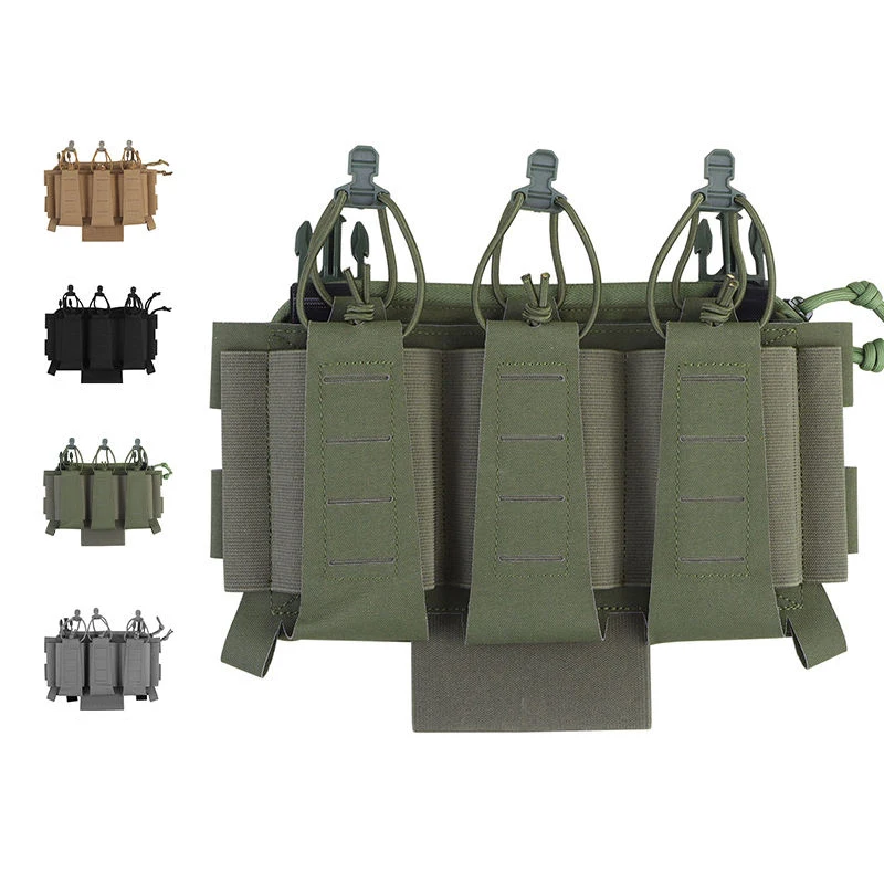 

Triple Magazine Pouch with Tourniquet Holder for Hunting Vest, Tactical Vest Accessory, New, 5.56