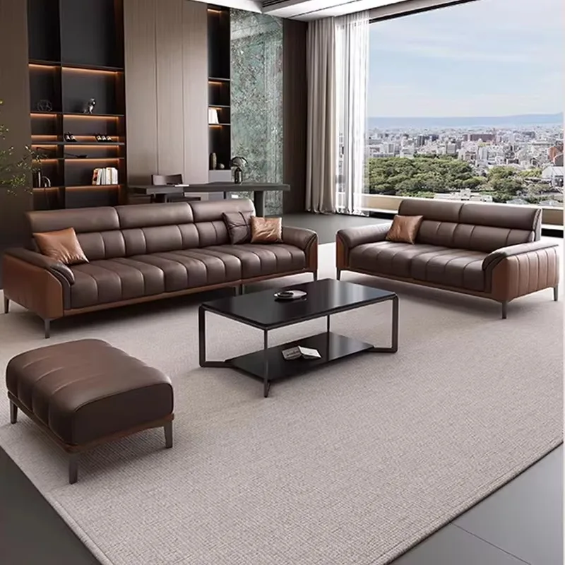 Modern PU Leather Office Sofa Set for Reception Areas Living Rooms & Bedrooms-Business Use with Eco-Friendly Design