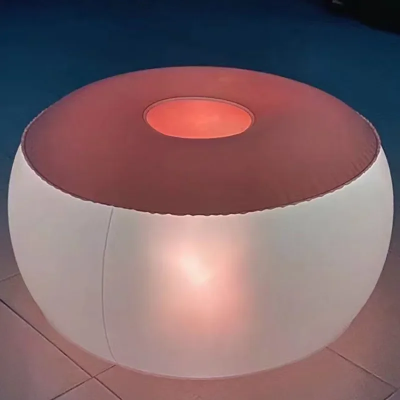 Luminous Lazy Person Inflatable Sofas Camping LED Remote Control 16 Colors Dimming Outdoor Shine Foldable Stools Beach Chairs