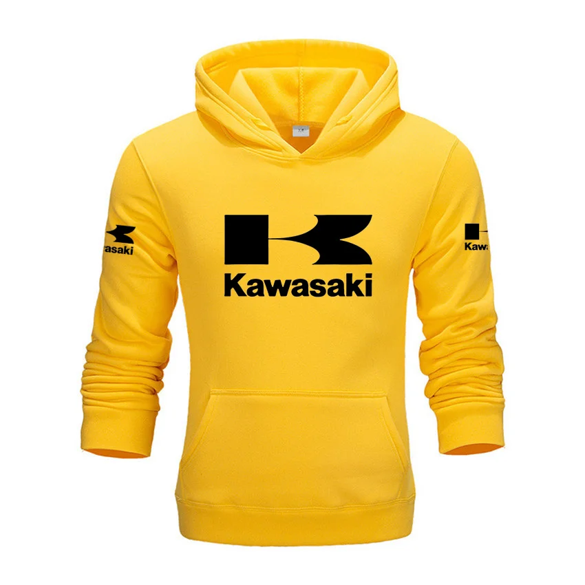KAWASAKI شعار هوديي الرجال الصوف الدافئة هوديي الخريف والشتاء جديد ملابس رياضية غير رسمية ملابس الزوجين العصرية