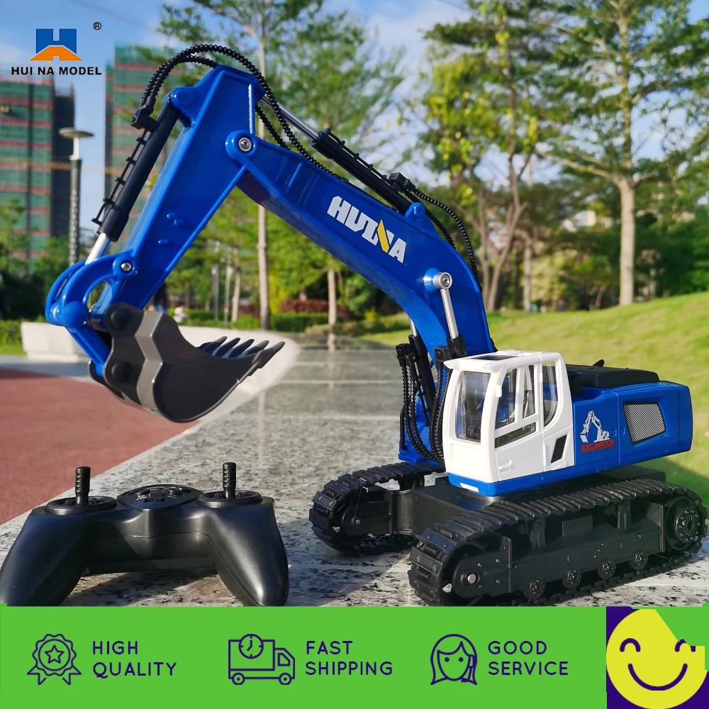 

HUINA 558 1/18 Scale RC Excavator toy 11CH Car Remote Control rc truck Digger crawler Construction children toys for boy