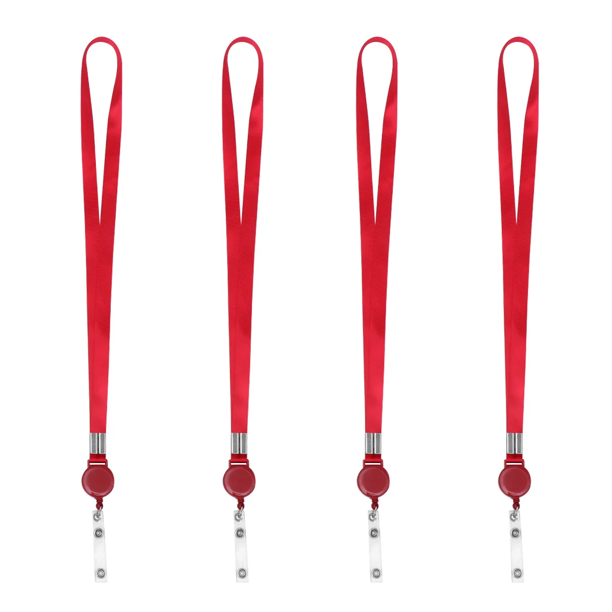 4 шт., шейный ремешок, сверхпрочная катушка для бейджа для груди, удостоверения личности, работы, школьной карты, брендовый безопасный зажим, легко носить с собой, унисекс, подходит
