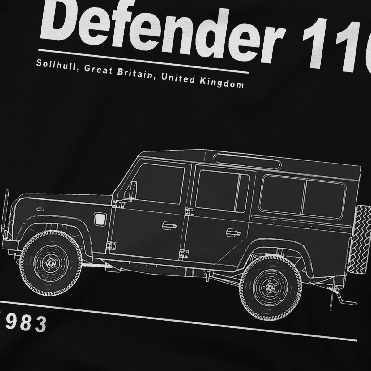 Land Rover SUV Creative TShirt for Men Defender 110 4x4 1983 Round Collar Basic T Shirt Distinctive Gift Clothes Streetwear