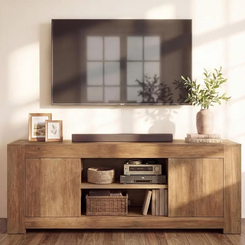 TV Stand, armhouse Entertainment Center with Storage Cabi, Media ole Table or Living Room, Bedroom, or 65 Inch TV, 58 x 15.7 x 2