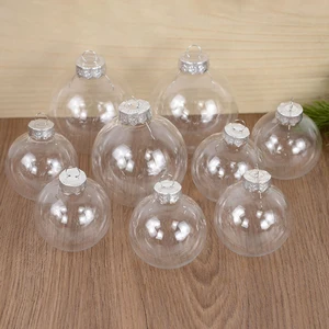 Transparenter Weihnachtsball -Anhänger für Heimdekoration, wiederaufladbare Bugoganga, Weihnachtsbäume, Süßigkeitengeschenke, Neujahr, 6PCS, 8 cm 10 Hauptverkaufsbälle transparentes Weihnachten - №6