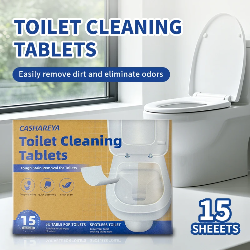 

CASHAREYA Home Cleaning Tablets 45pcs Combo Toilet Bowl Cleaner Sheets Floor Cleaning Tiles Deodorizing De-Yellowing Set