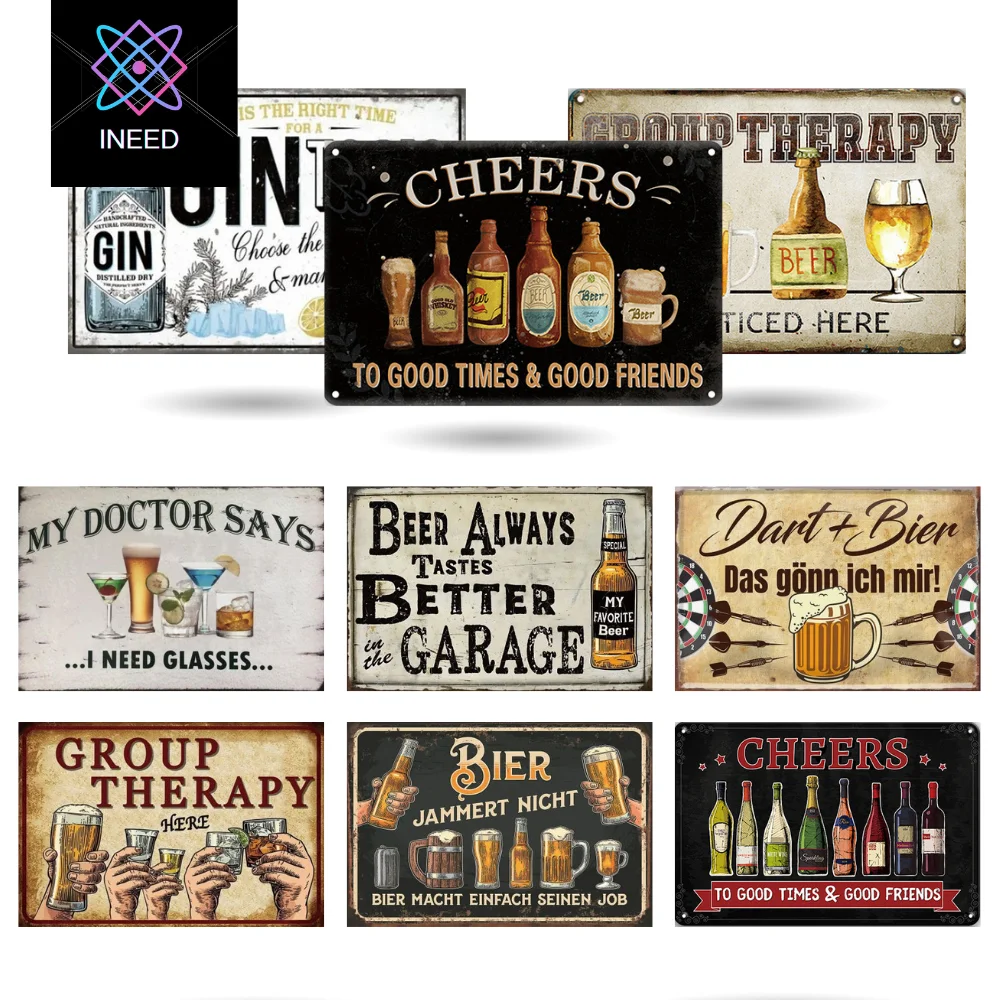 

Vintage Beer Station Metal Tin Sign for Bars Pubs Man Cave Home Decor 8x12in Retro Poster Design Iron Painting
