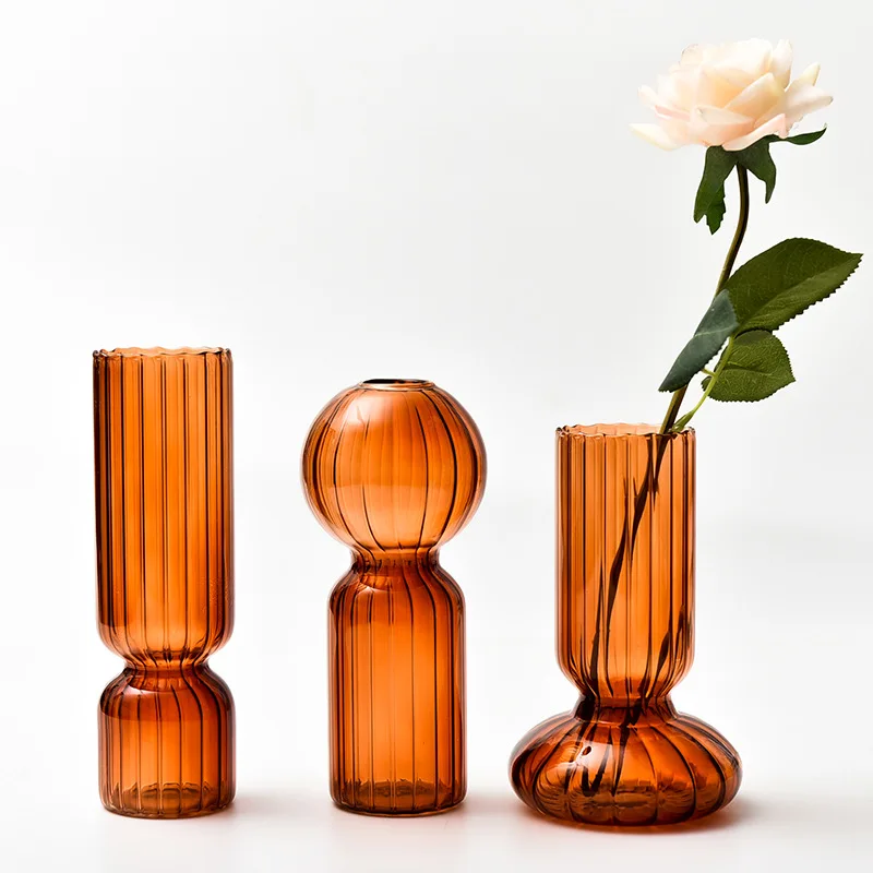 Creative Striped Colorful Fashionable Retro Glass Vase Decoration Crafts Hydroponic Vase Home