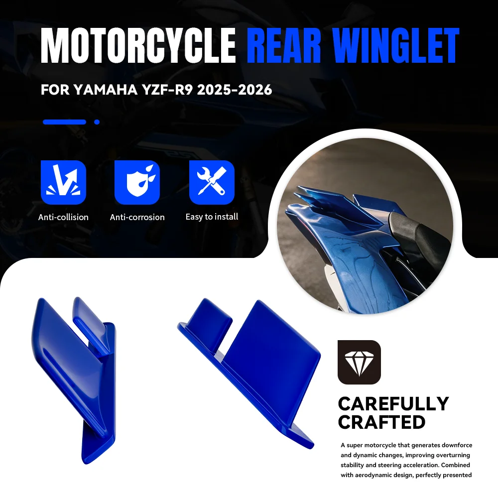 For Yamaha YZF-R9 YZFR9 2025-2026 Motorcycle Aerodynamic Rear Fairing Rear Tail Wing Modified Spoiler Rear Winglet Rear Wing Kit