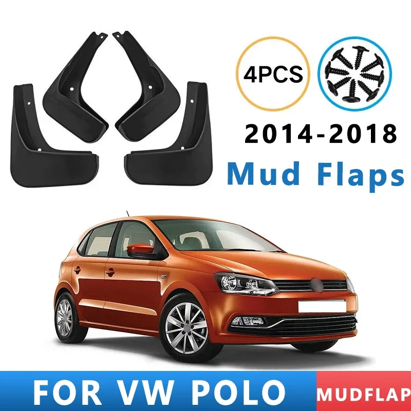 

Mud Flaps Fit for Volkswagen POLO 2014-2018 2015 2016 2017 Mudguards Tire Fenders Splash Proof Accessories Wheel Guards 4ps