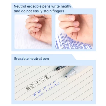 Deli-Stylos gel effaçables pour l'école, fournitures de ration de posture, papeterie de rentrée scolaire, 12 pièces, 0.5mm
