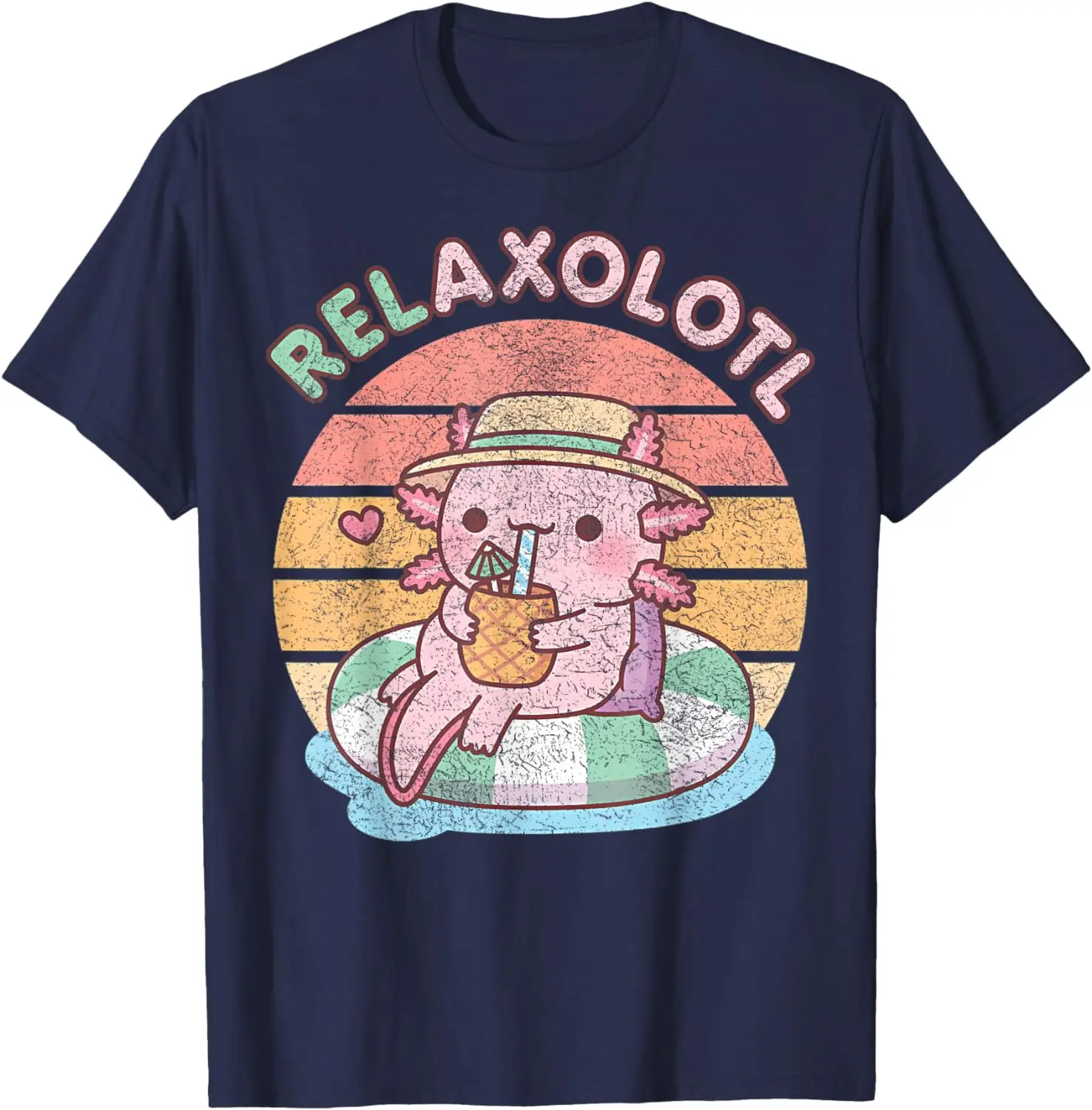 Funny Pun Reaxolotl T-Shirt for Men Women Cute Animal Short Tee Easy To Wear and Match Streetwear