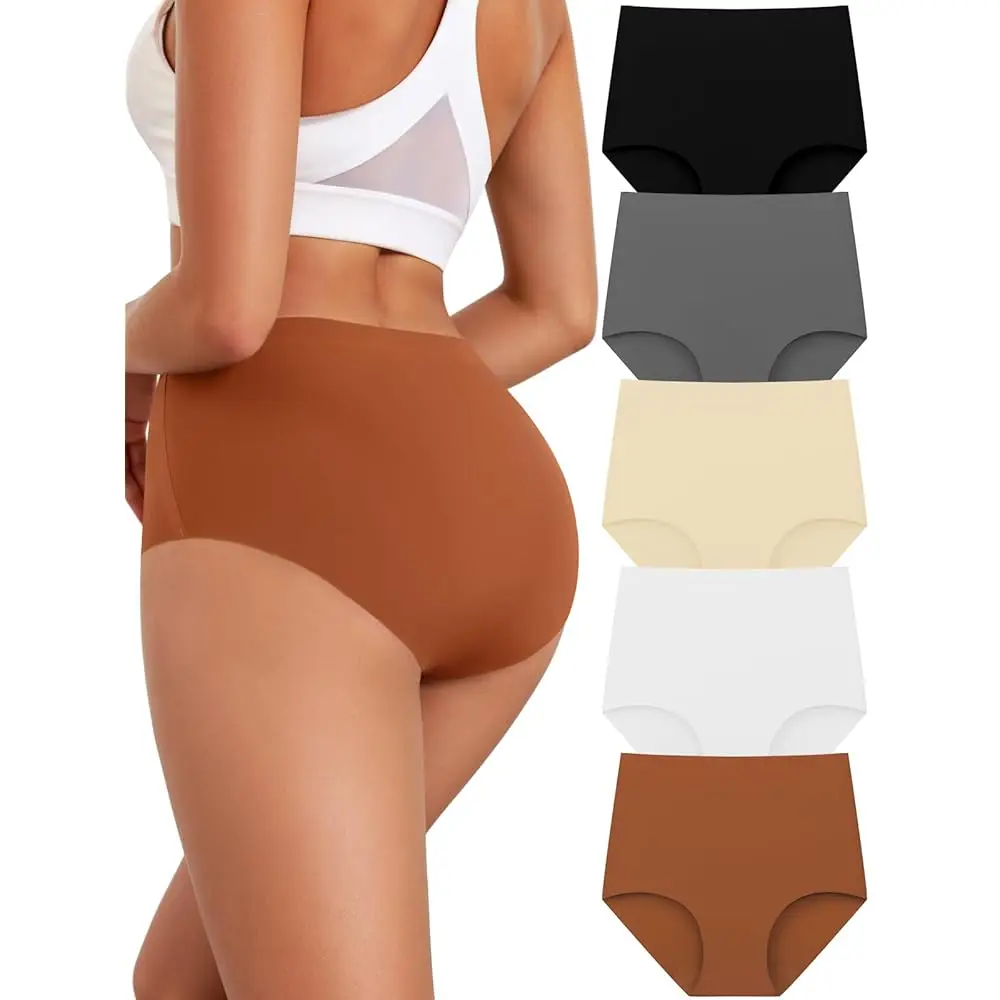 

Бесшовные трусы для женщин, мягкие трусы с полным покрытием и незаметные под одеждой, 5 штук в упаковке
