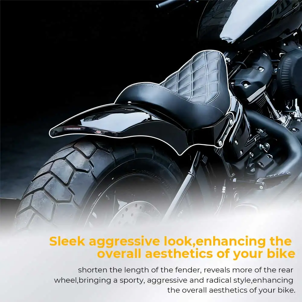 

Rear Fender And Seat Fit For Harley Softail Street Bob Fat Bob Slim Low Rider Sports Glide 180-200Mm Tires 2018-2023 Vivid Black