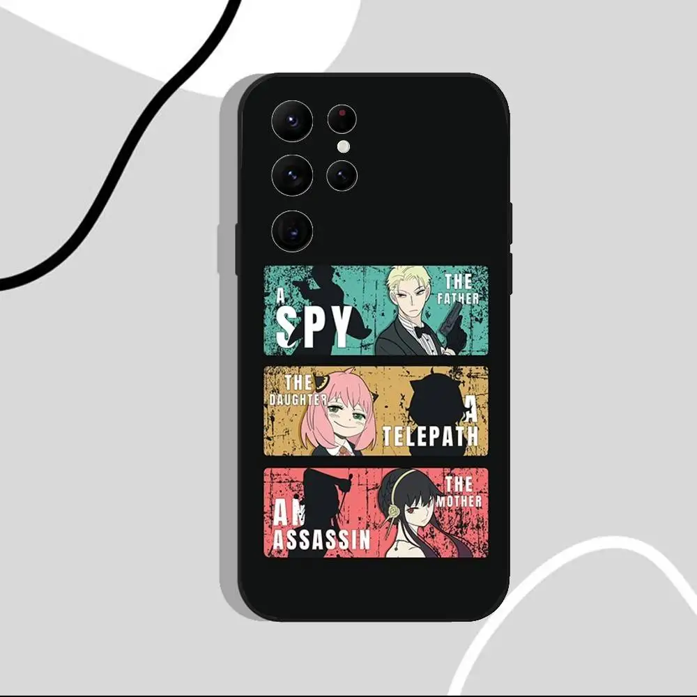 เคสโทรศัพท์ Spy X Family Bond Yor Anya สำหรับ Samsung S25, S24 Ultra, S20, S30 Plus, S22 Plus, S23, Ultra 5G ซิลิโคนสีดำ