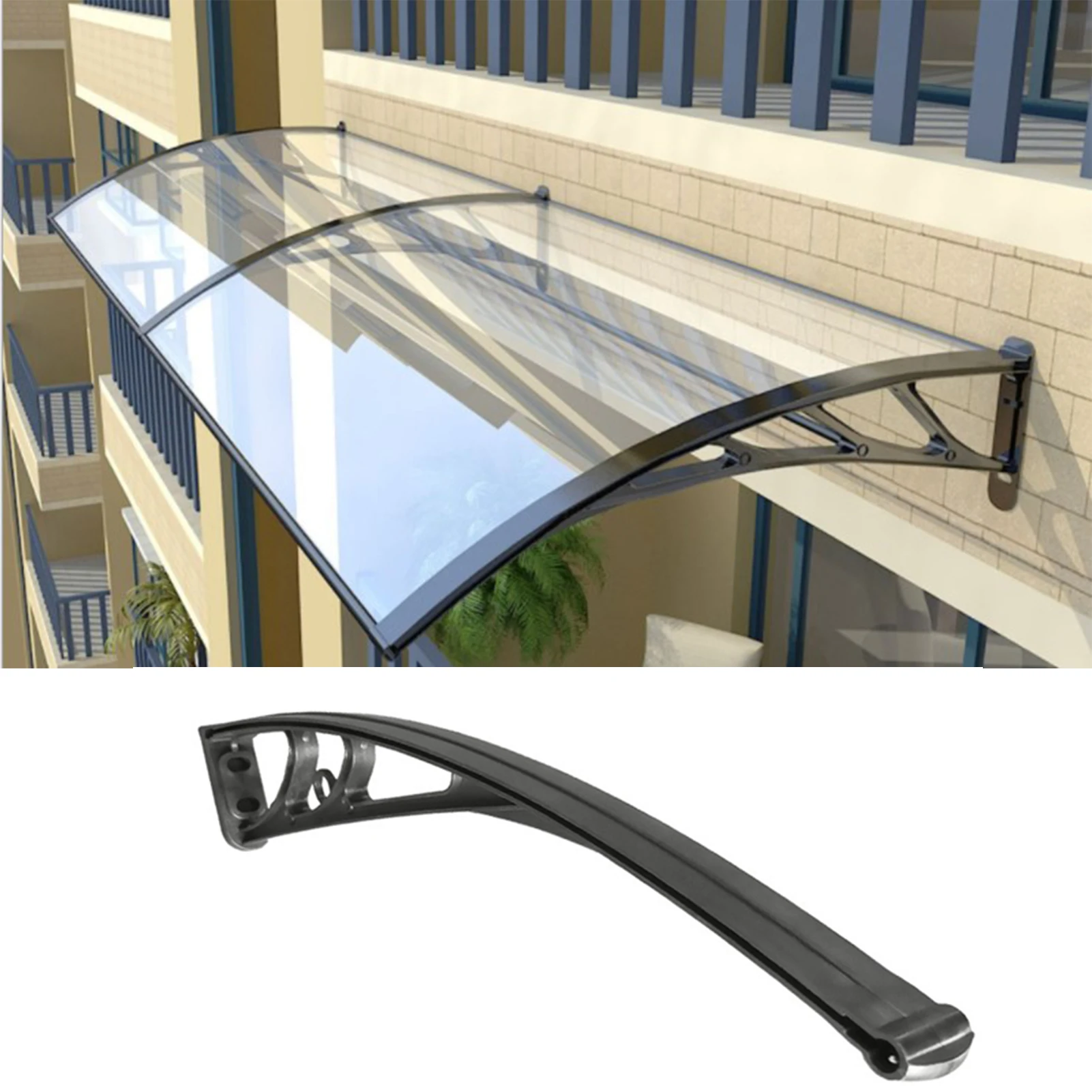 

1PC Window Balcony Awning Bracket Wind And Rain With Silent Sunshade Canopy Bracke Durable PC Material Canopy Brackets