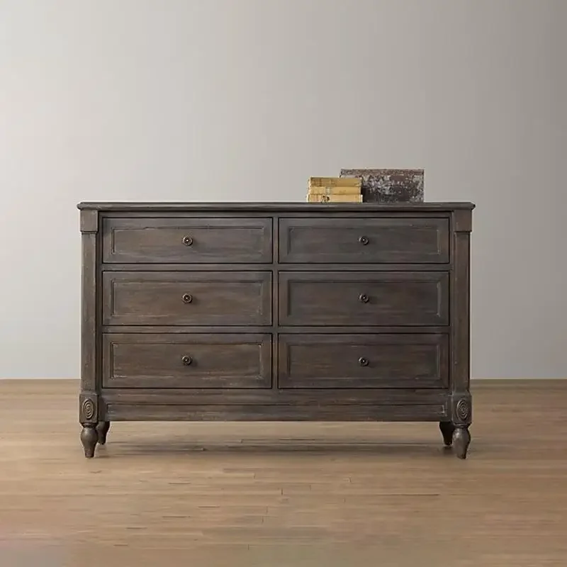 

American retro chest cabinet, rural solid wood aisle cabinet, locker cabinet, bedroom six chest cabinet