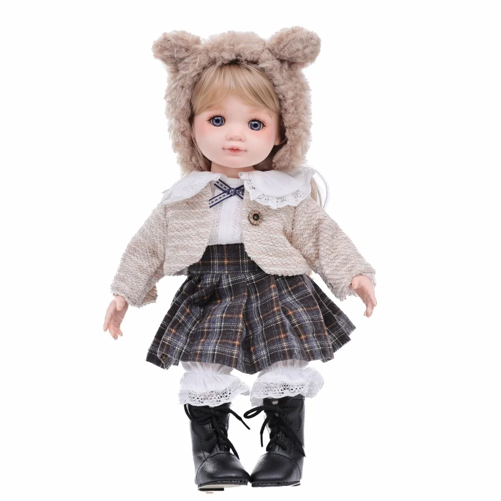 

Cloveray 16 inch Original Porcelain Doll Rural Style Ceramic Cloth Body Doll High Quality Collection Edition Artwork Xmas Gift