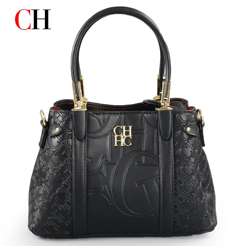 ch-women's-monogram-embossed-tote-bag-pu-leather-top-handle-handbag-with-gold-hardware-detachable-shoulder-strap