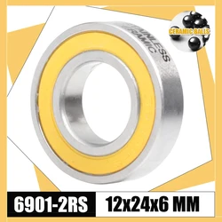 6901-2RS Stainless Bearing 12*24*6 mm ( 1 PC ) ABEC-3 6901 RS Bicycle Hub Front Rear Hubs Wheel 12 24 6 Ceramic Balls Bearings