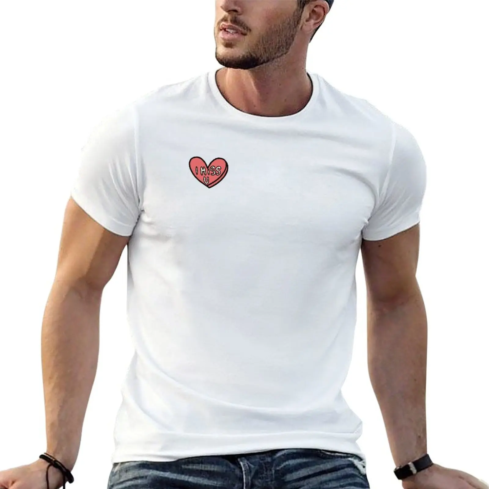 I Miss U Conversation Heart Red T-Shirt Breathable Travel T-Shirt