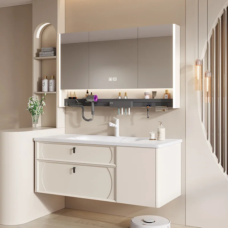 

French Vertical Oak Bathroom Cabinet Rock Storage Aesthetic Storage Holders Minimalist Organiser Meuble Toilette Furniture