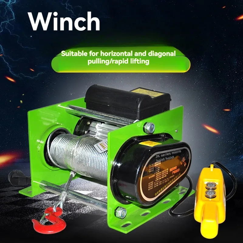 

Электрическая лебедка 1800 Вт, 220 В, электрическая лебедка 400-800 кг, 30 м, стальная тросовая лебедка, лифт, бытовой строительный кран