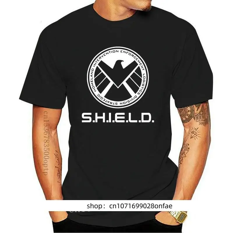 New Marvels Agents Of Shield MenT Shirt Tee T Shirt Men Black Short Sleeve Cotton Hip Hop T Shirt Print Tee Shirts