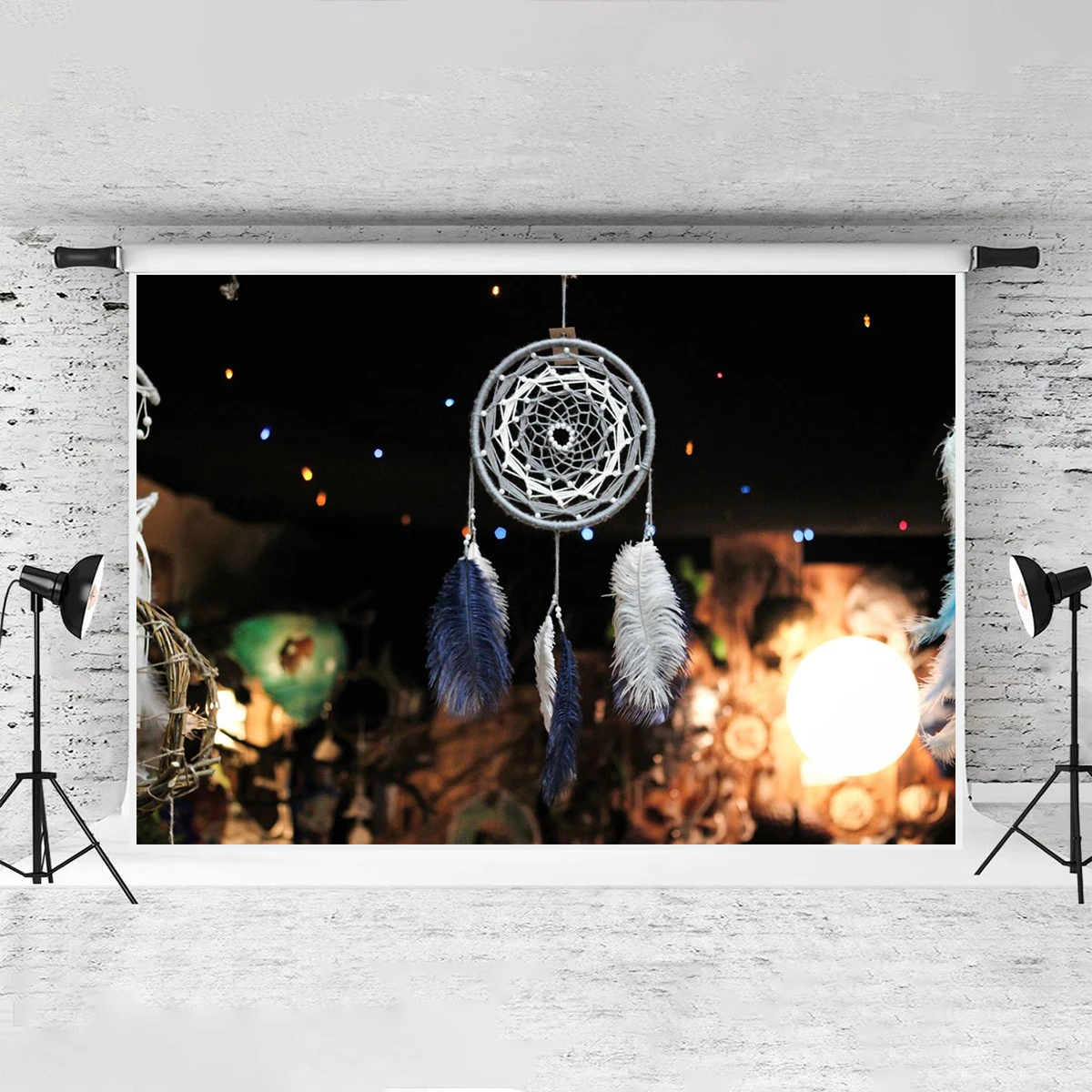 Feather Indiana Dream Catcher Backdrop Beautiful Sun Photography Banner Decorations Art Exhibition Home Birthday Party Decor