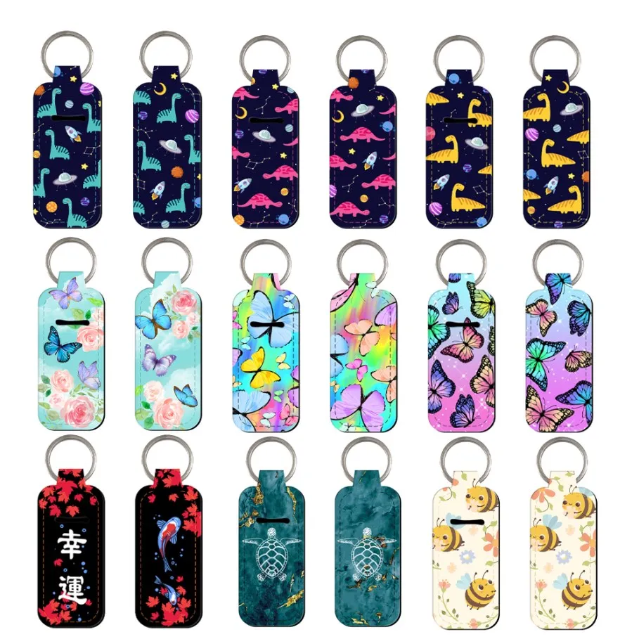 Dinosaurier Schöne Tiere Kreative Clip Auf Lippenstift Halter Schlüsselbund Tragbare Lippenstift Fällen Abdeckung Balsam Halter Schlüsselring Geschenk 1pc