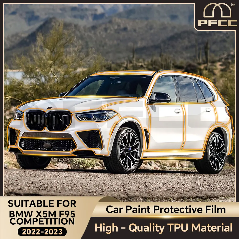 

ТПУ для BMW X5M F95 COMPETITION 2020-2022, прозрачная наклейка на корпус PPF, защитная пленка для переднего и заднего багажника, устойчивая к царапинам