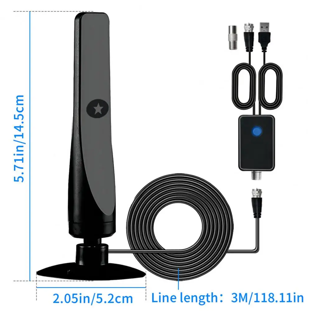 Tv Antenna High Gain Indoor Digital Antenna Amplified Signal Booster for Wide Range Hdtv Reception Home Tv Aerial Solution