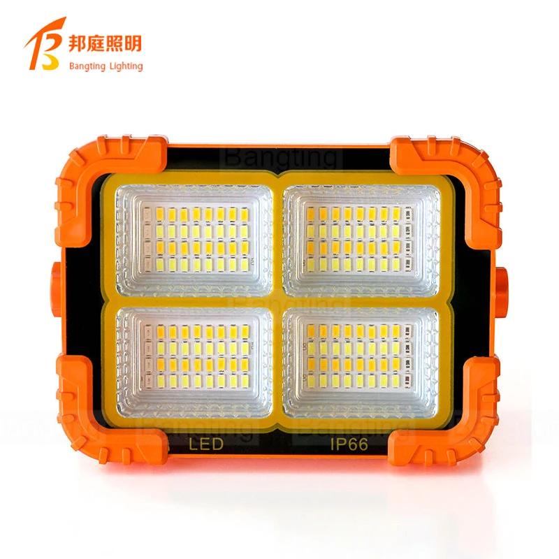 New High-power Rechargeable Solar Outdoor Portable LED Reflector Spotlight Projector Floodlight Construction Light