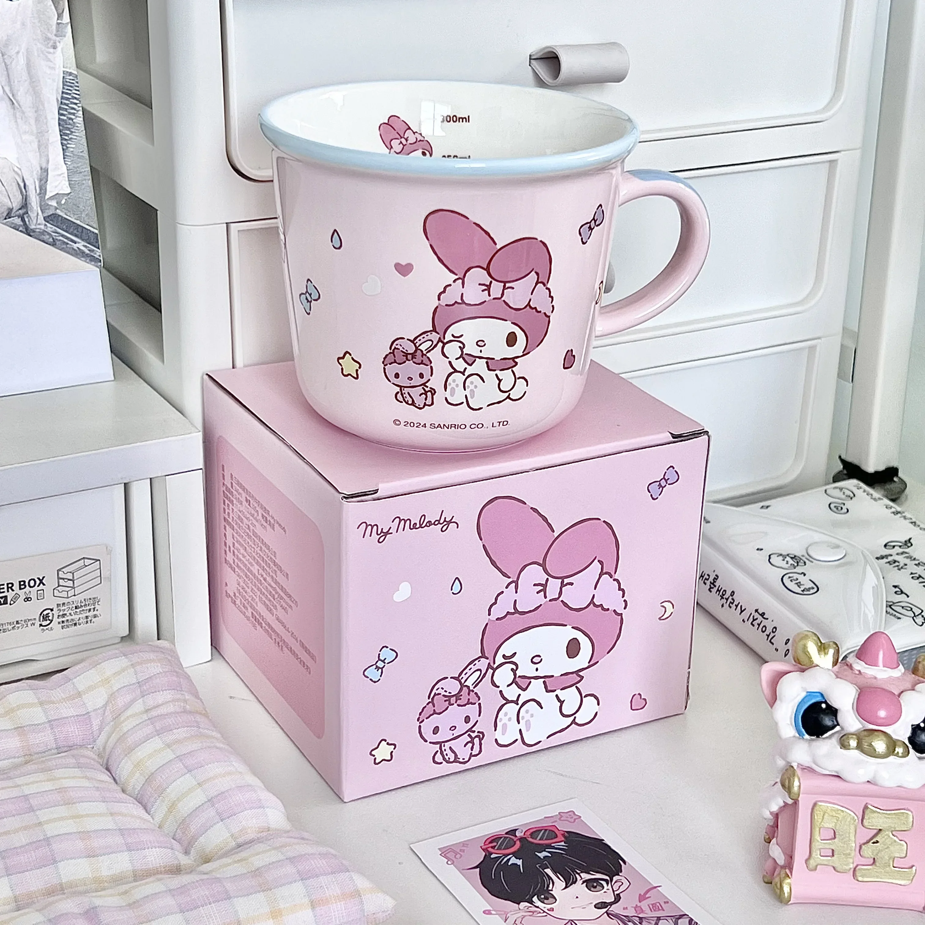 sanrio cute ceramic cup cartoon breakfast milk coffee drinking cup children kuromi mug girl gift creativity Anime Peripherals