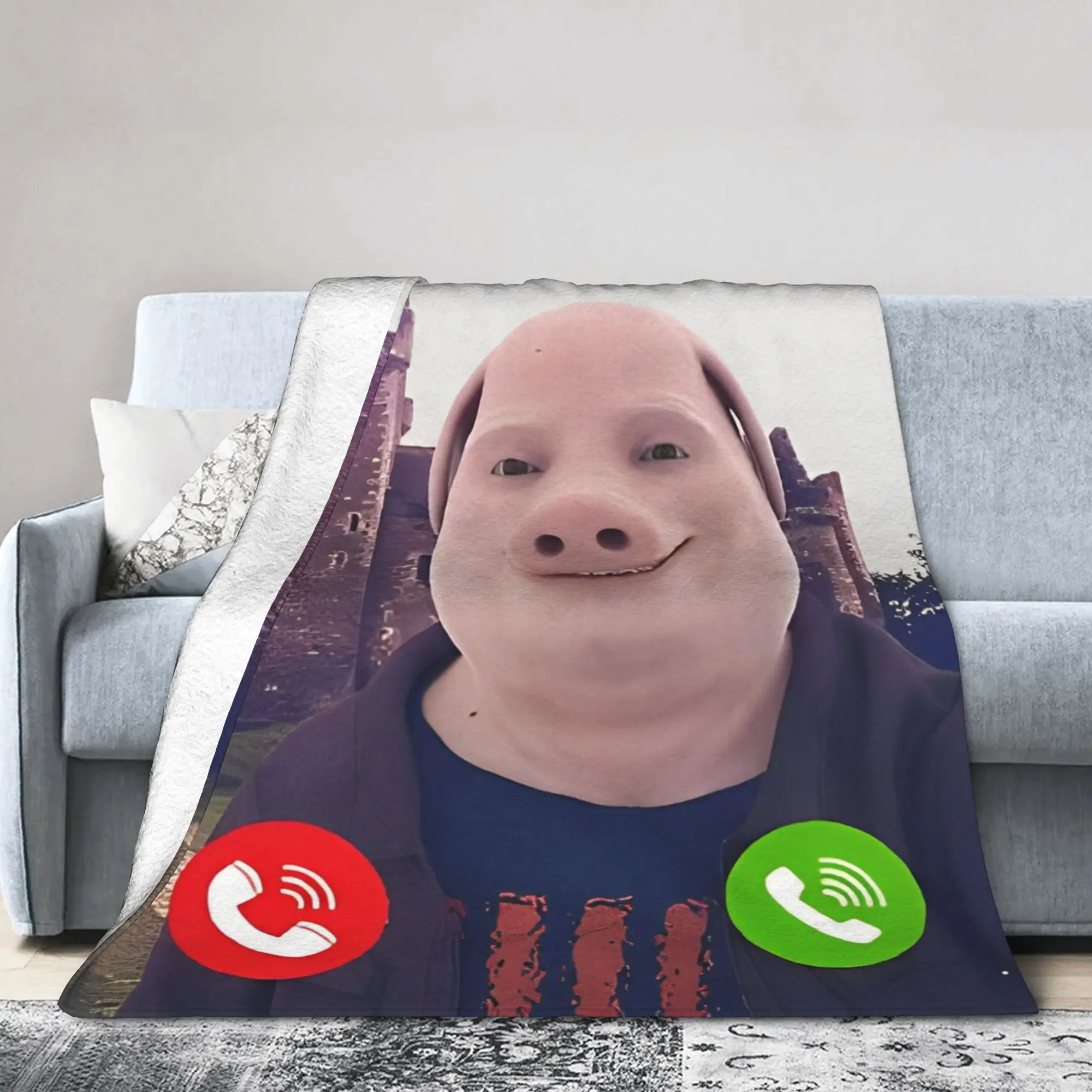 Comfortable John Pork Is Calling Funny Meme  Blanket Merch Home Decorative  Throw Blanket Warm Flannel for Outdoor