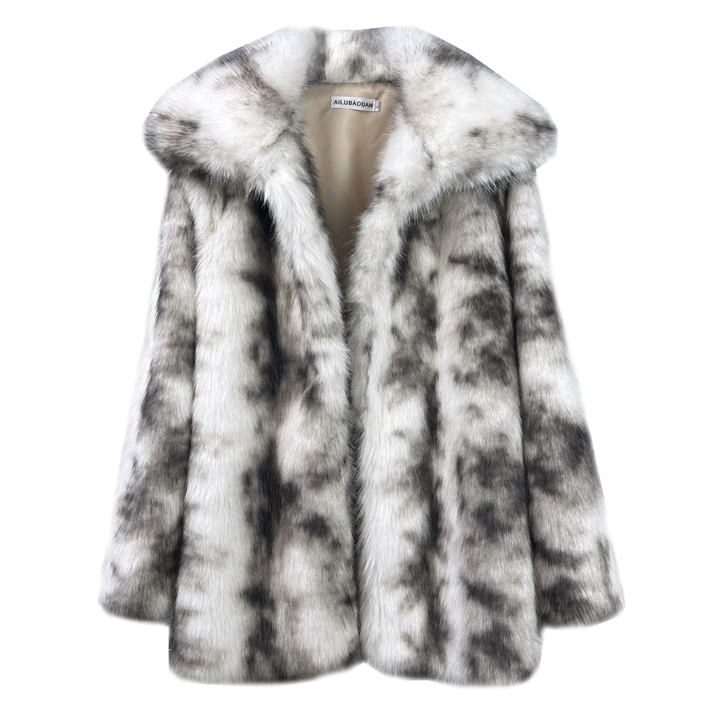 Women Faux Fur Coats Jackets Turn Down Collar Mid Length Coat Thick Warm Y2k Streetwear Jacket Elegant Outerwear Autumn Winter