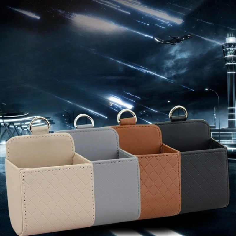 1 قطعة حامل هاتف السيارة جبل تنفيس الهواء صندوق تخزين معلق سيارة الهاتف المحمول حقيبة بولي Leather الجلود نظارات المنظم حقيبة دعم في المنزل