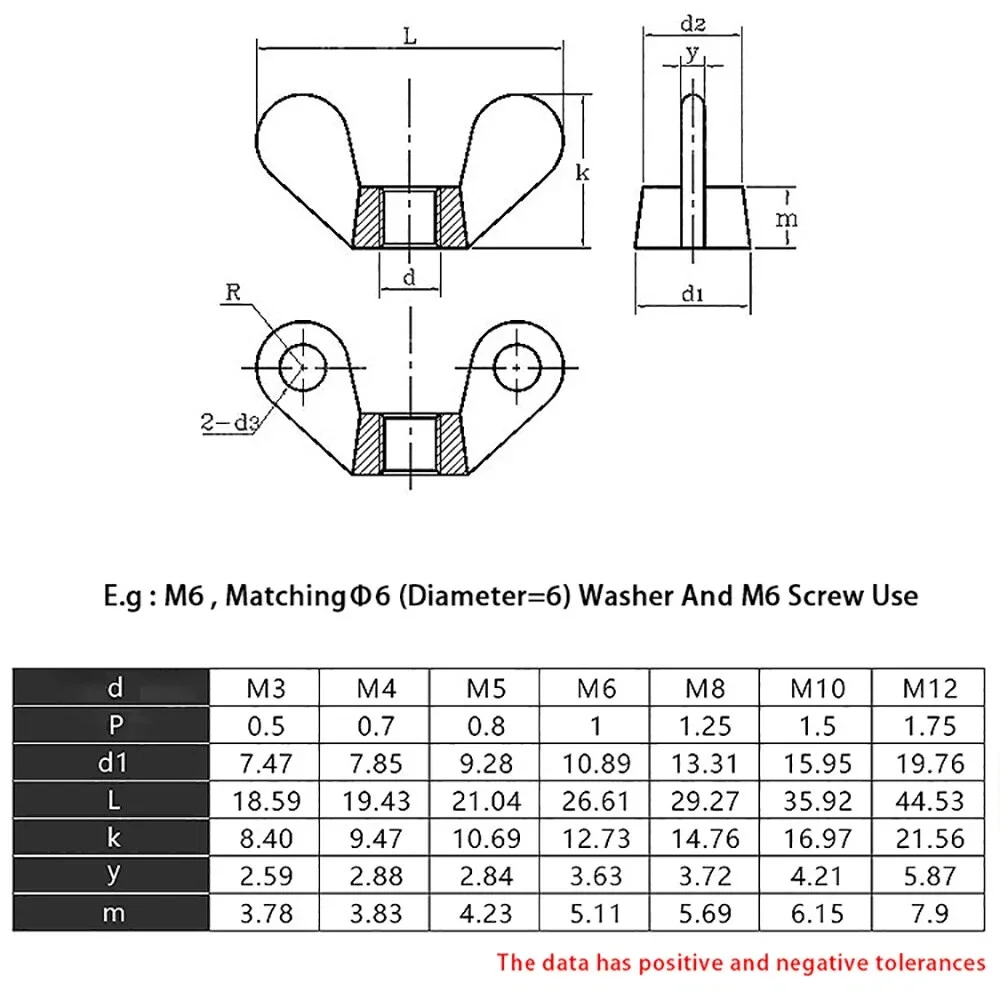 1~10Pcs Wing Nuts Adjusting Thumb Butterfly Lug Nuts Manual Tightening of Thumb Nuts M3 M4 M5 M6 M8 M10 M12 White Zinc/Black