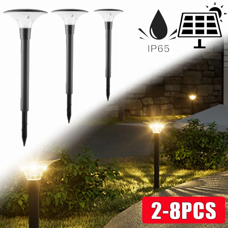 

2-8PCS Solar Pathway Lights IP65 Waterproof Stake Decorative Shadow Pattern Night Light for Garden Courtyard Landscape Ambiance