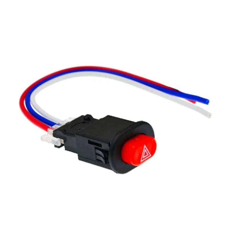 Motorcycle electric vehicle modification dual flash switch scooter warning switch red button dual jump switch with wire