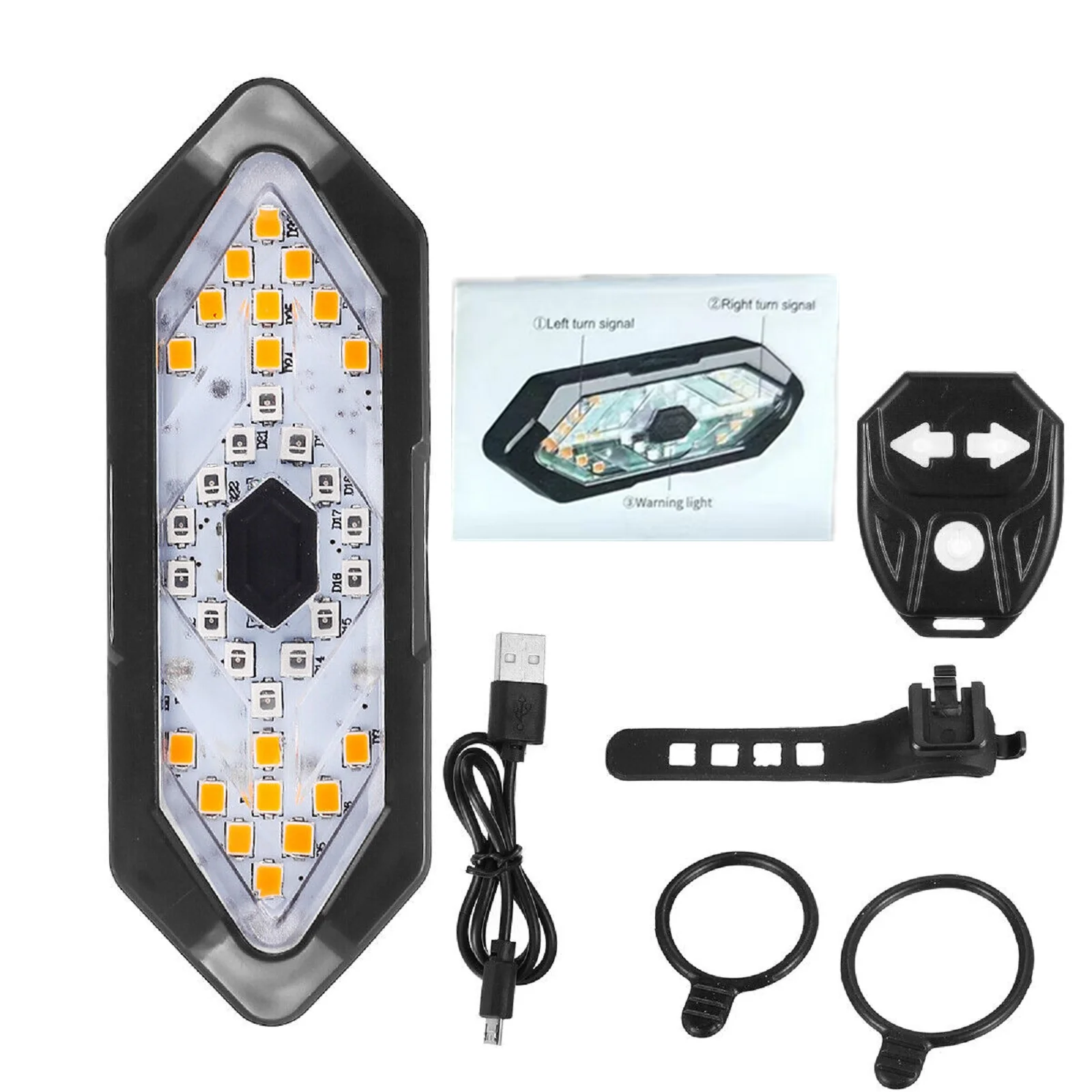 自転車テールライト ウインカー付き ワイヤレスリモコン LED 自転車リアライト USB 充電式 ホーン付き 安全警告