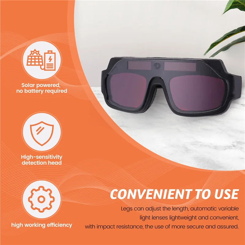 

BHTS-Auto Darkening Welding Goggles Anti-Scratch Large View Welder Glasses For Plasma Cut With 10 Pcs Lenses