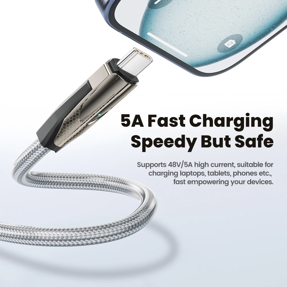 Toocki 240W Cable USB C to USB C PD3.1 Fast Charging Type C Cable for iPhone 16 15 Macbook Samsung Galaxy S24 S23  Xiaomi Huawei