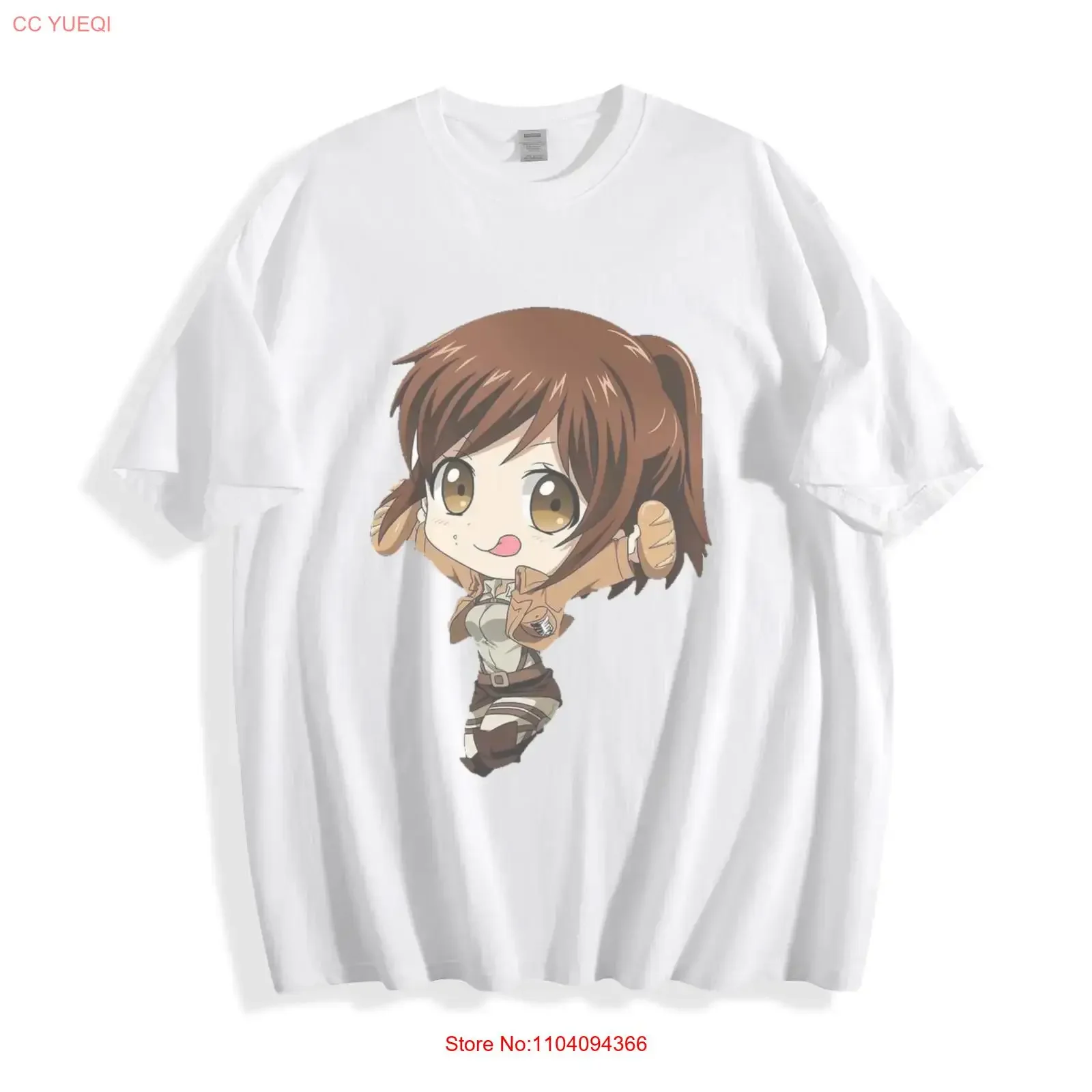Attack on Titan Chibi Sasha Braus Baguette T Shirt vintage Washed fashion Breathable Stretched streetwear Versatile graphic